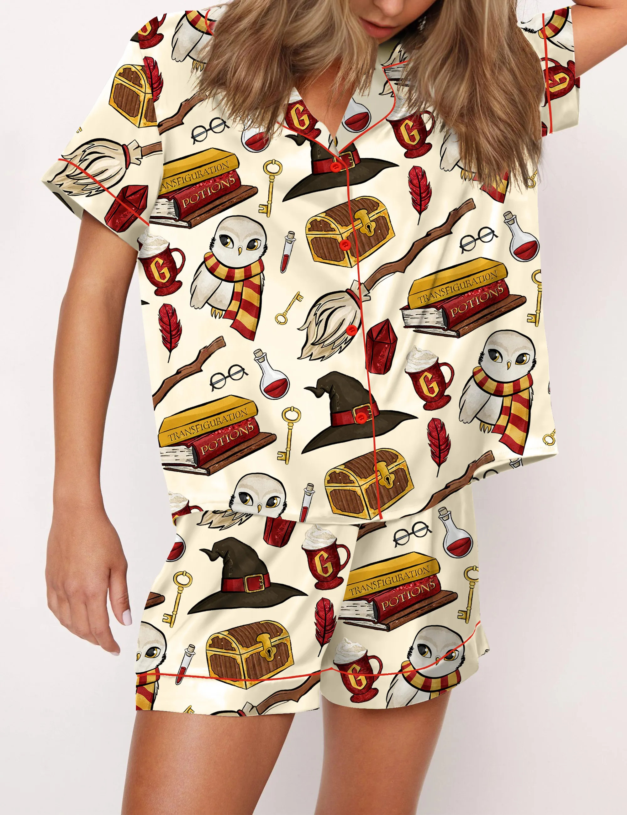 Wizard School G Silky Satin Pajama Set For Women