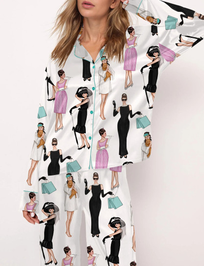 Breakfast At Tiffany's Satin Pajama Set For Women