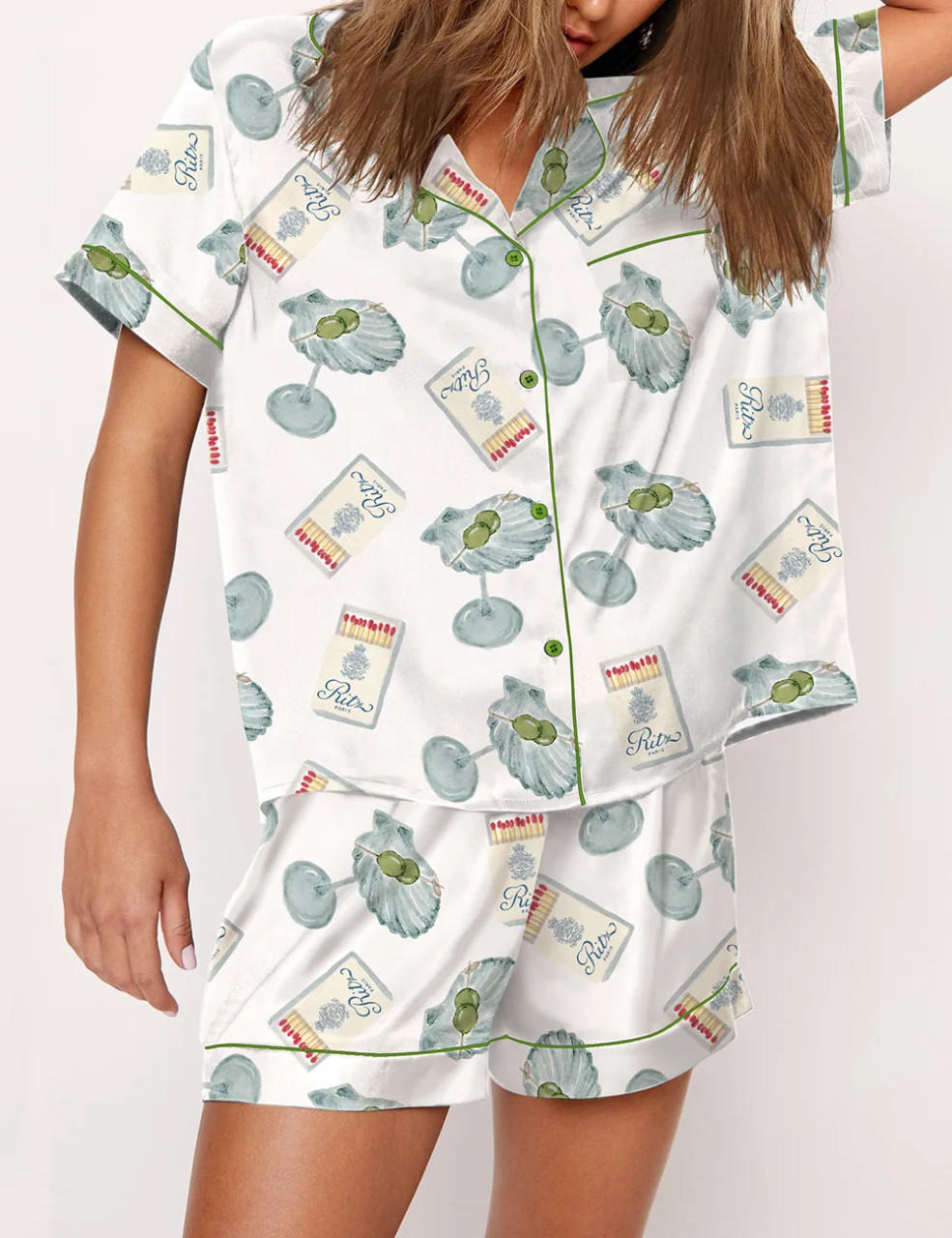 Seashell Martini And Matchbox Pajama Set