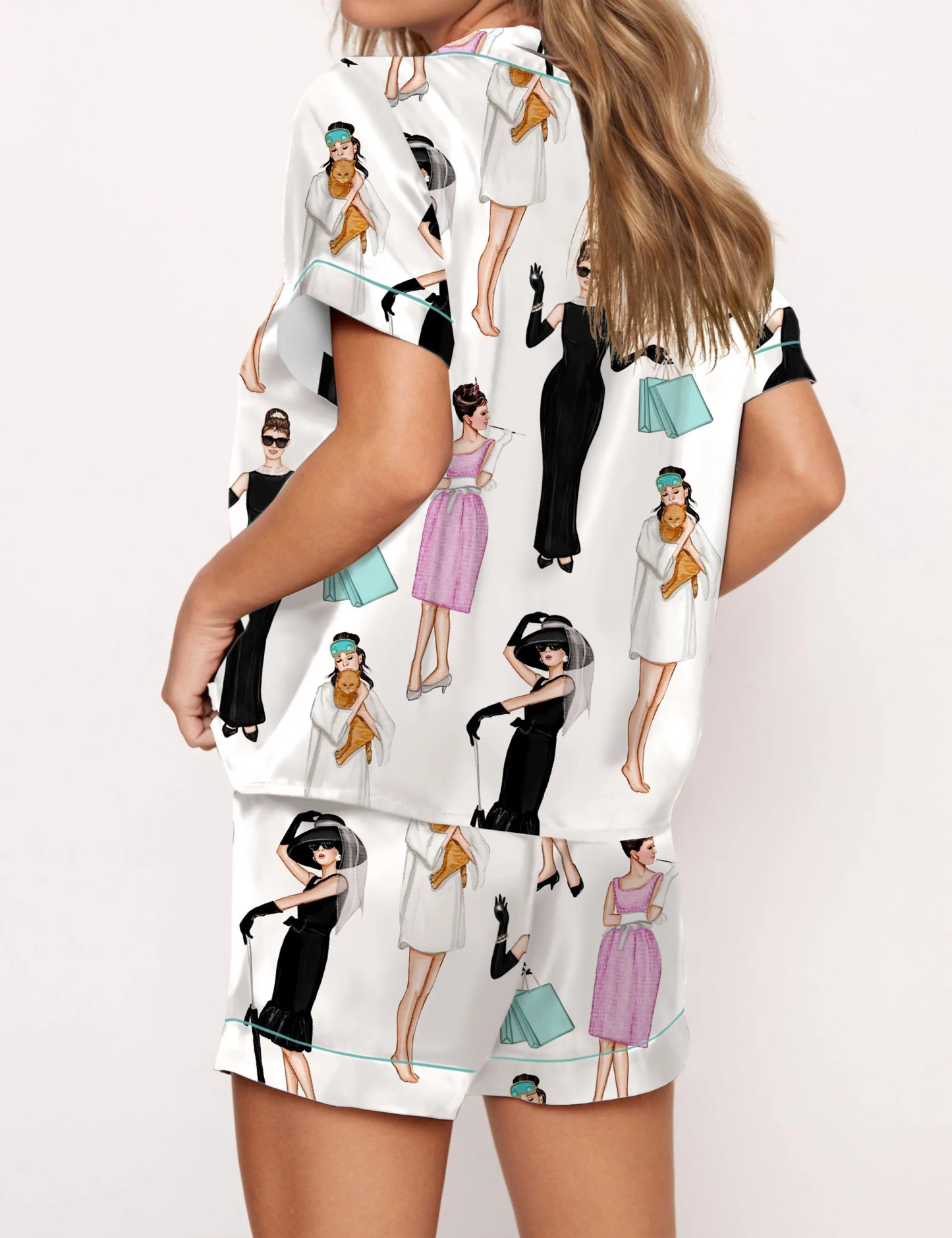 Breakfast At Tiffany's Satin Pajama Set For Women