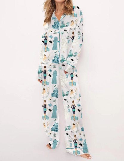 Breakfast At Tiffany's Print Pajama Set