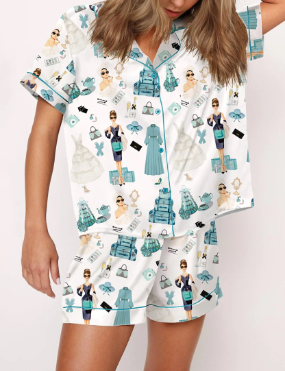 Breakfast At Tiffany's Print Pajama Set