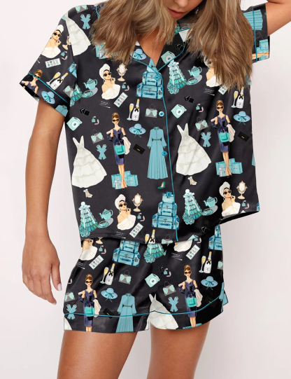 Breakfast At Tiffany's Print Pajama Set