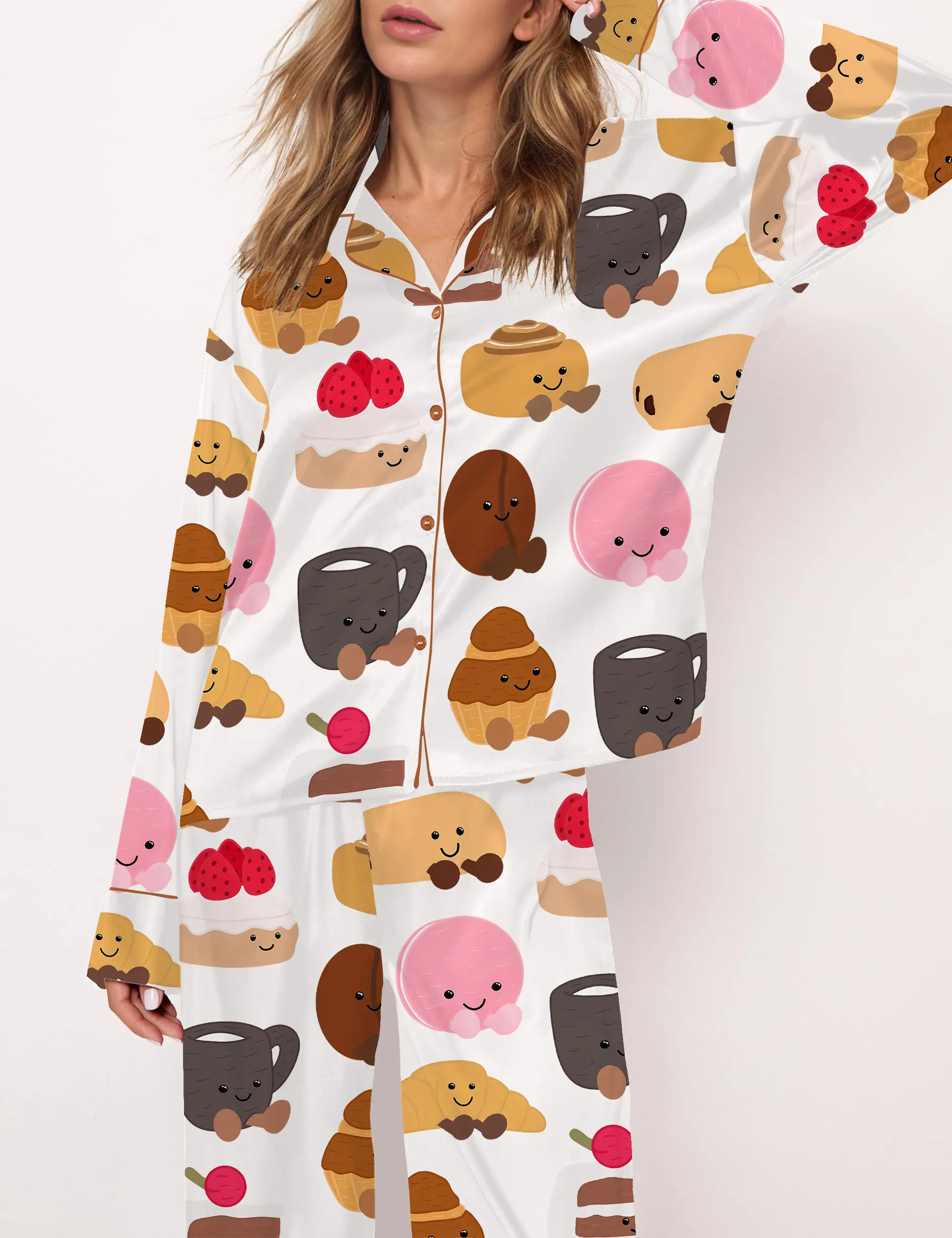 Plushies Bakery Silky Satin Pajama Set For Women