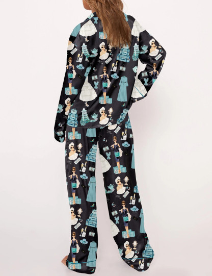 Breakfast At Tiffany's Print Pajama Set