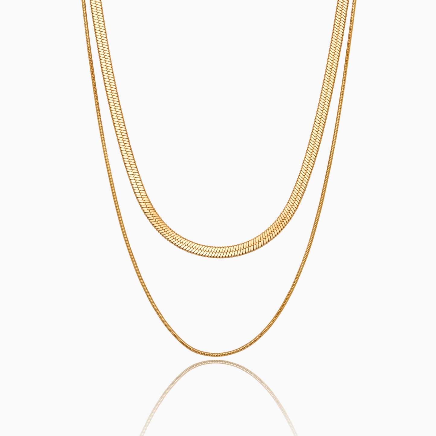 Double Snake Chain Layered Necklace