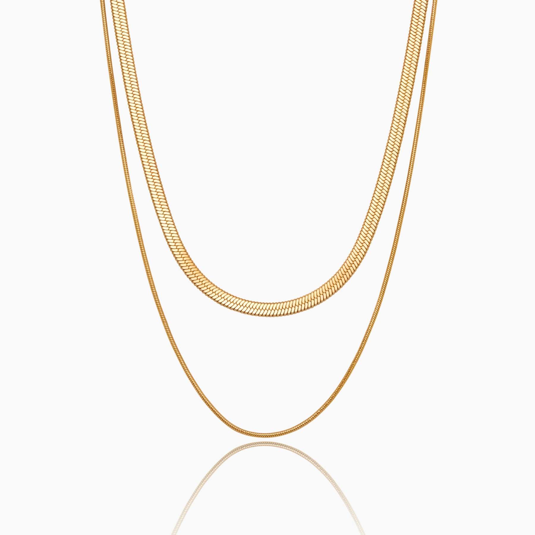 Double Snake Chain Layered Necklace