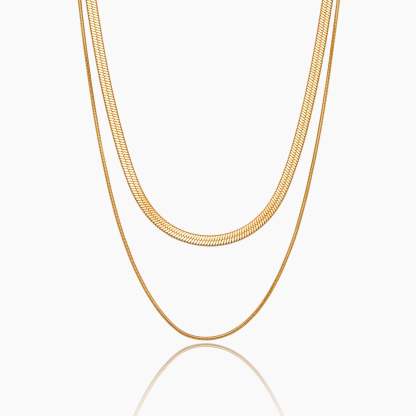 Double Snake Chain Layered Necklace