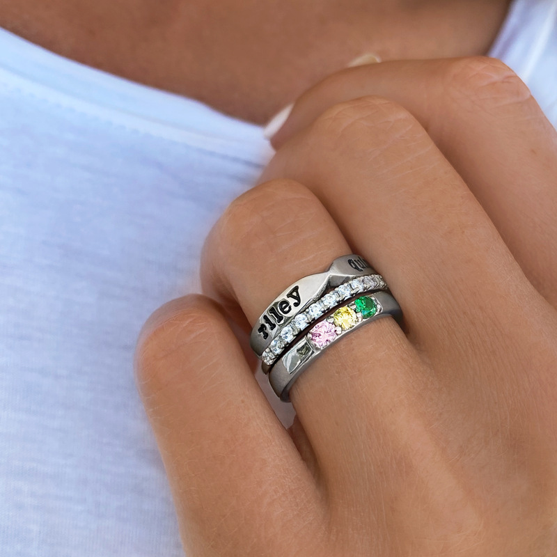 To Mother - Kids' Birthstones Sackable Custom Ring