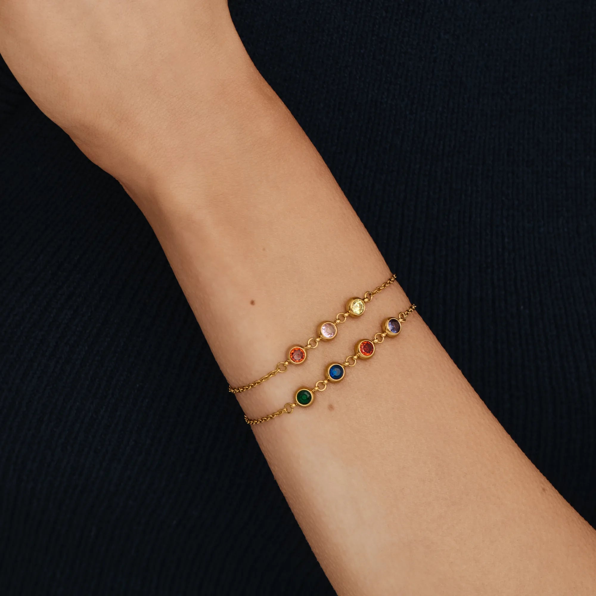 Personalized Multi-Birthstone Bracelet