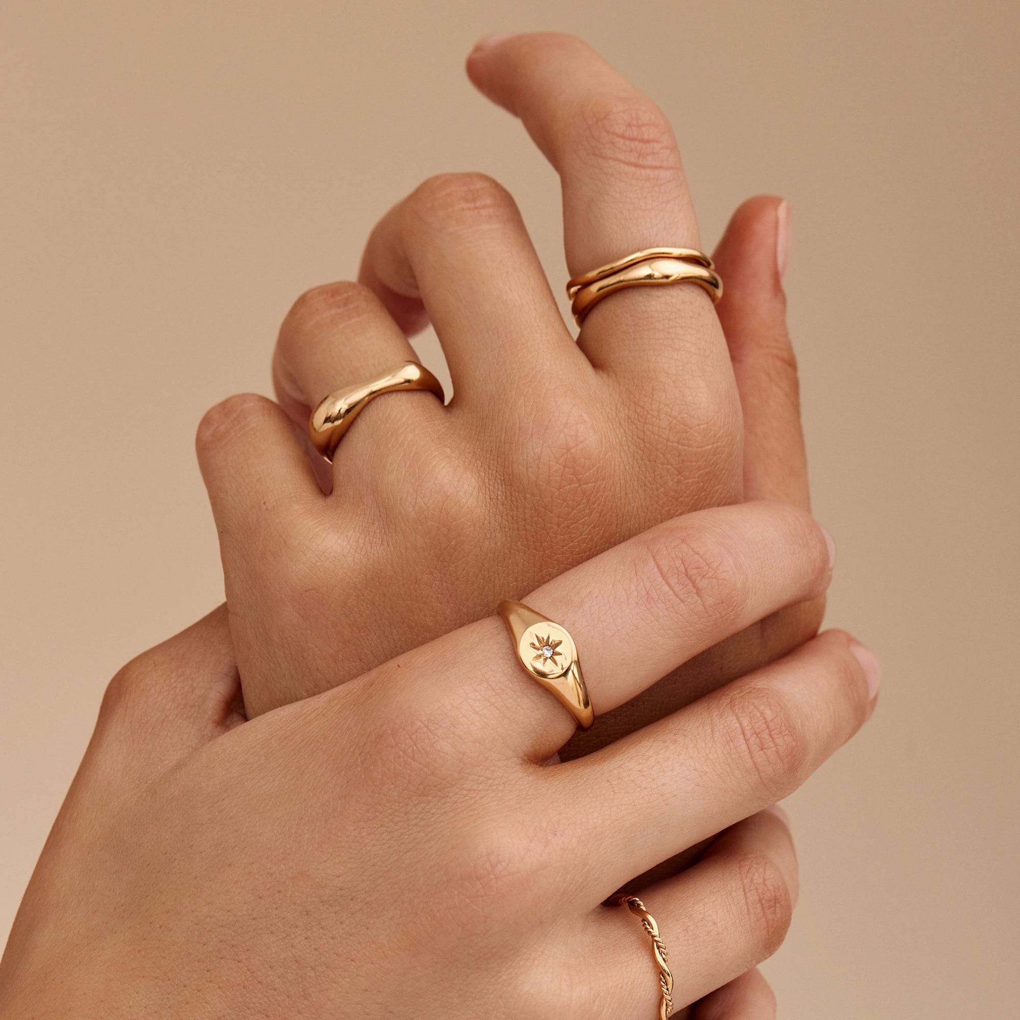 Sculpted Wave Statement Ring