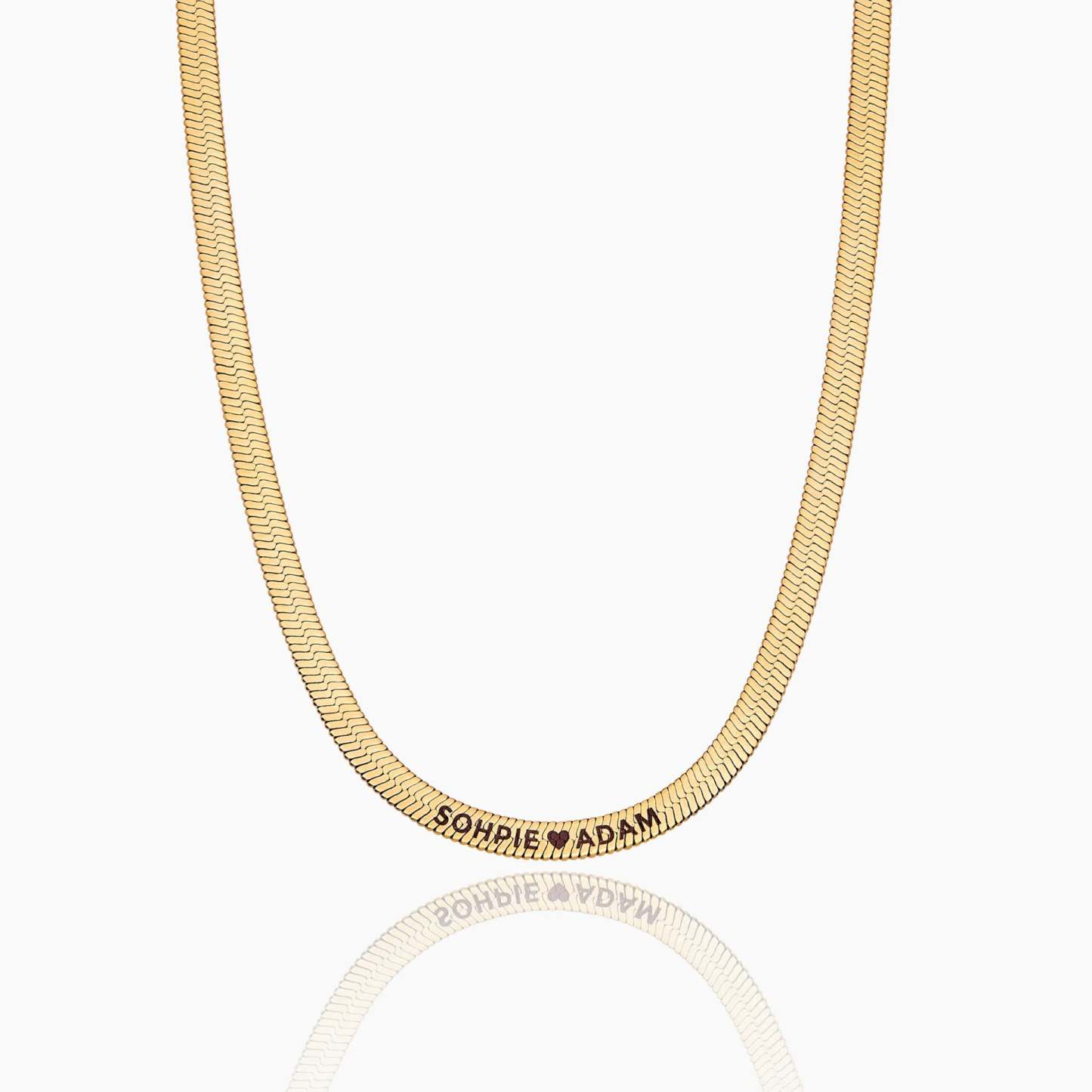 Engraved Herringbone Necklace