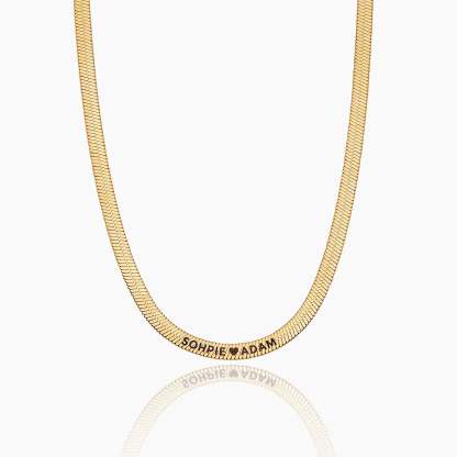 Engraved Herringbone Necklace