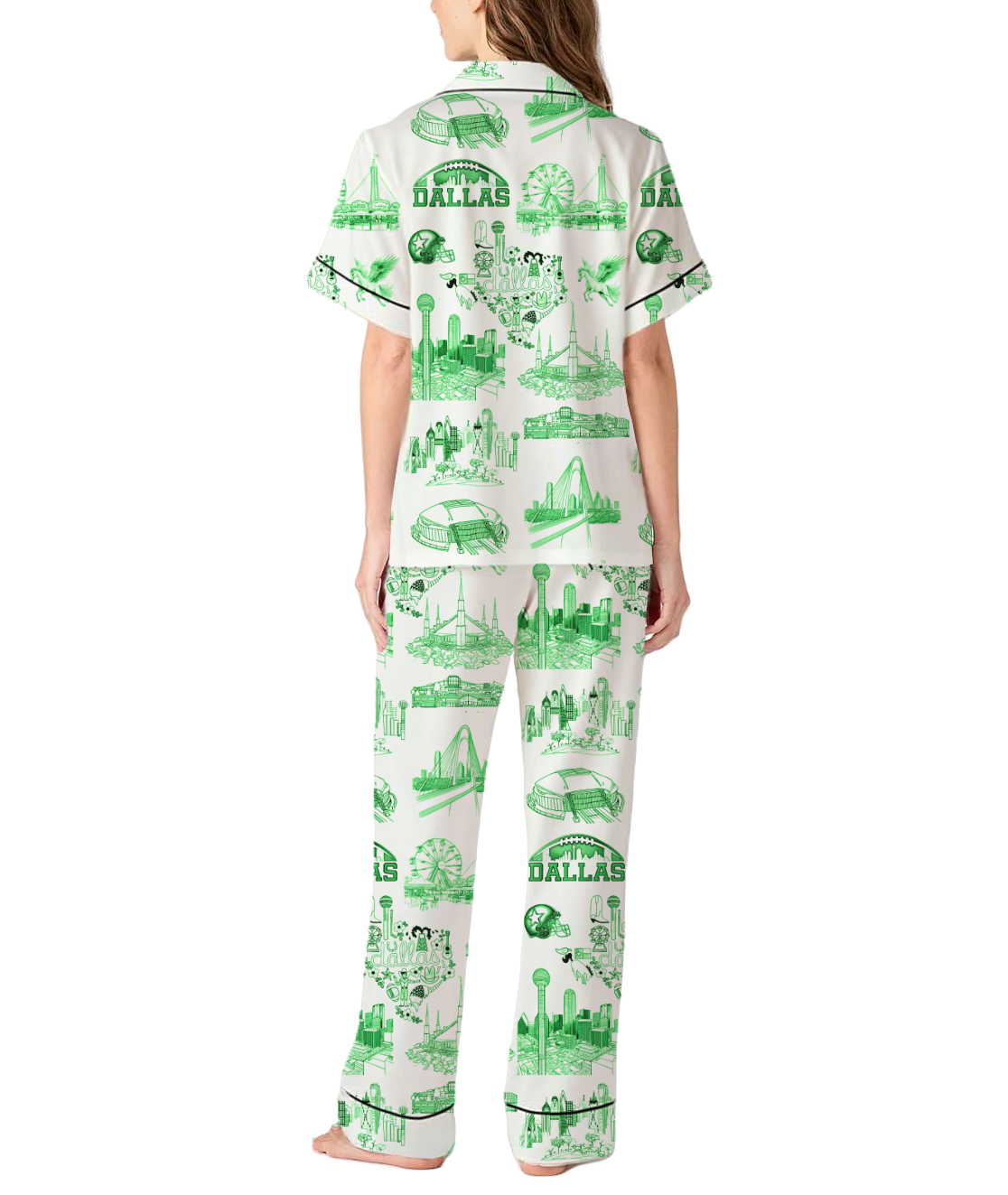 Dallas Toile Silky Satin Pajama Pants Set For Women