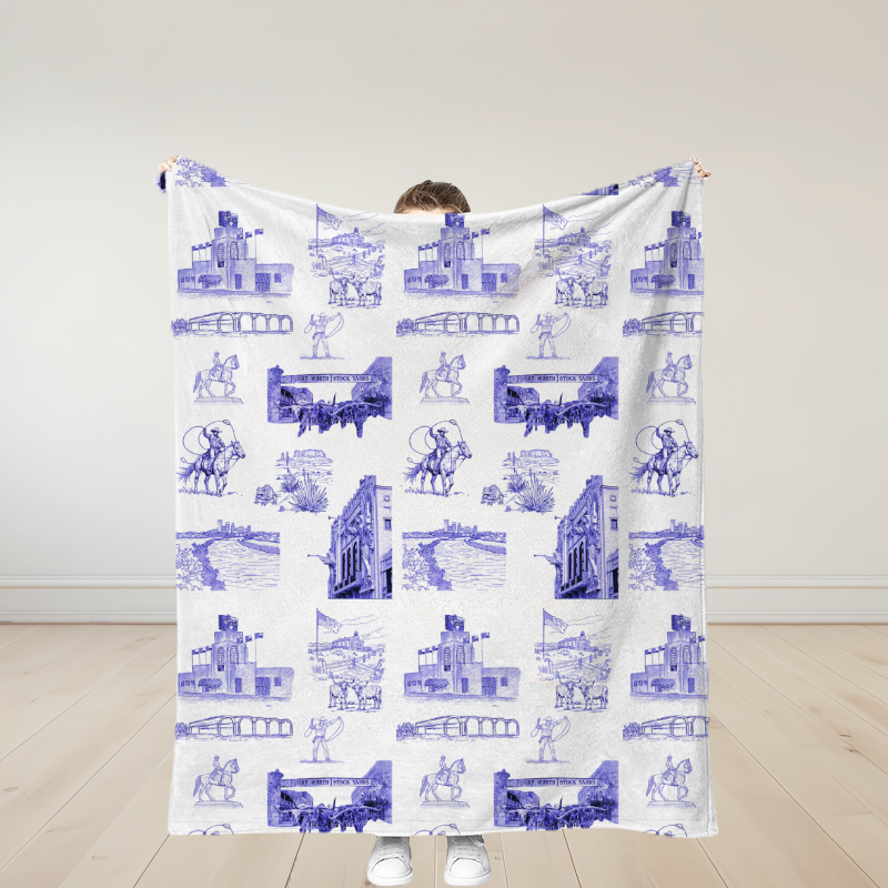 Personalized Fort Worth Traditional Soft Throw Blanket Birthday Gift
