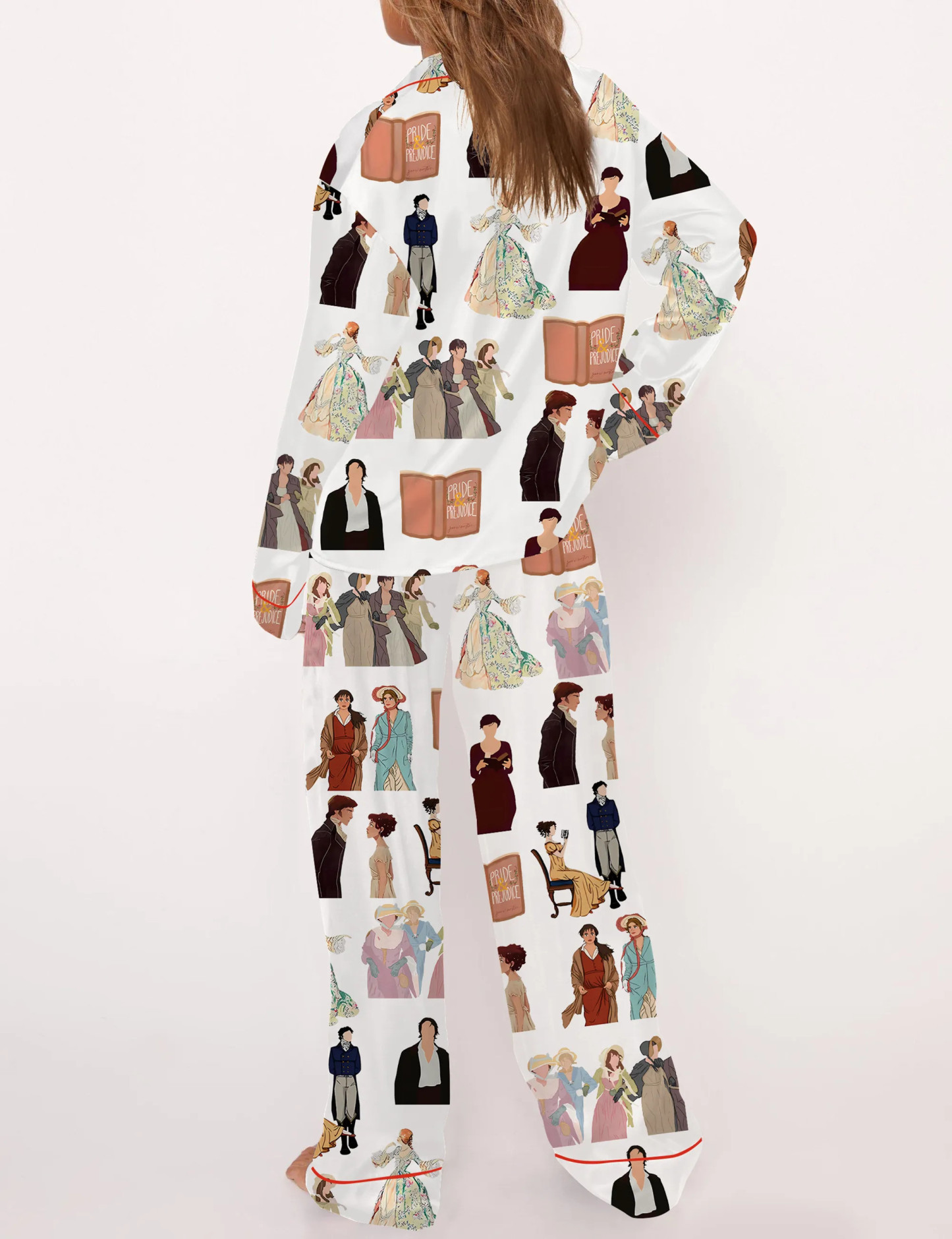 Pride And Prejudice Girls Silky Satin Pajama Set For Women