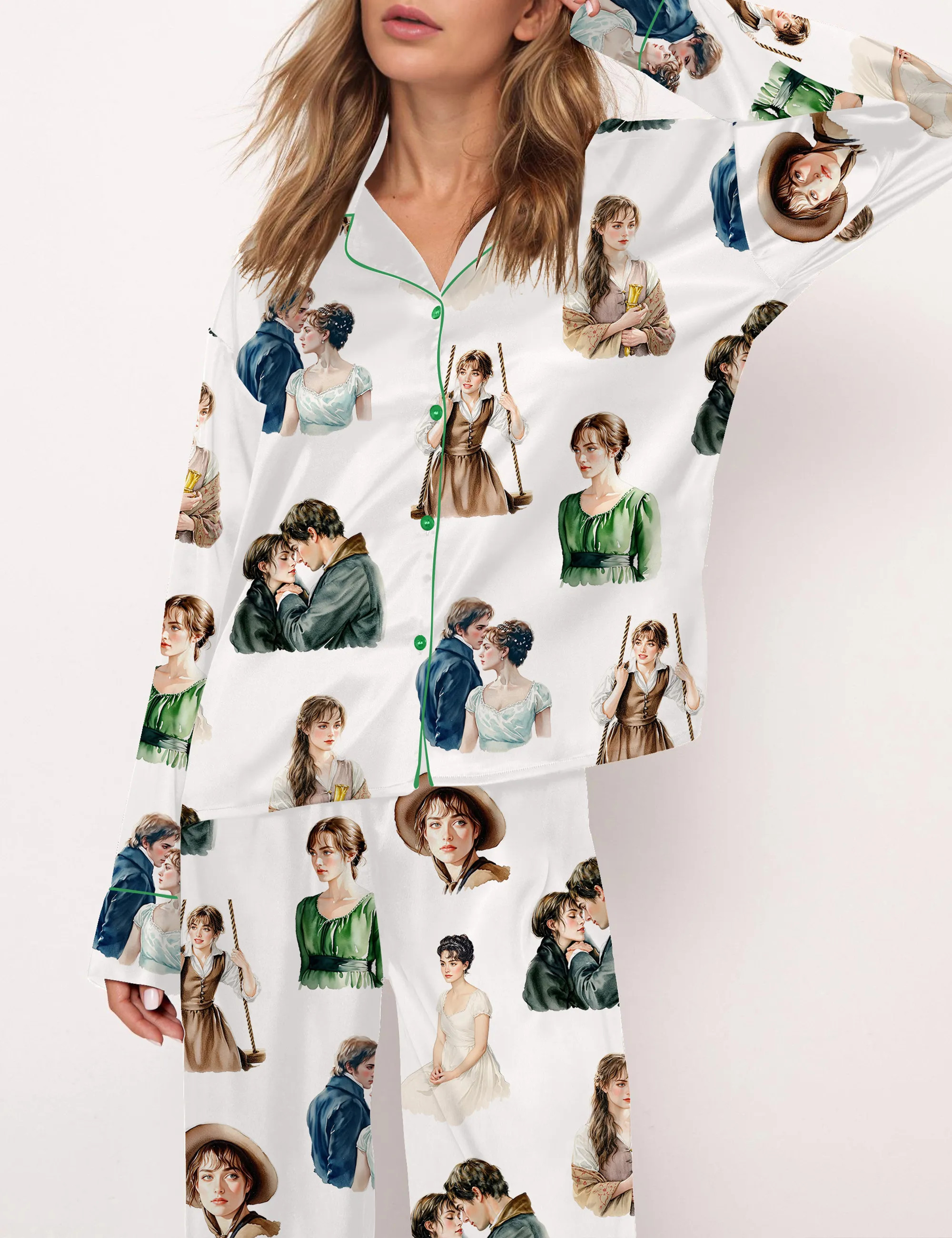 Pride And Prejudice Movie Silky Satin Pajama Set For Women
