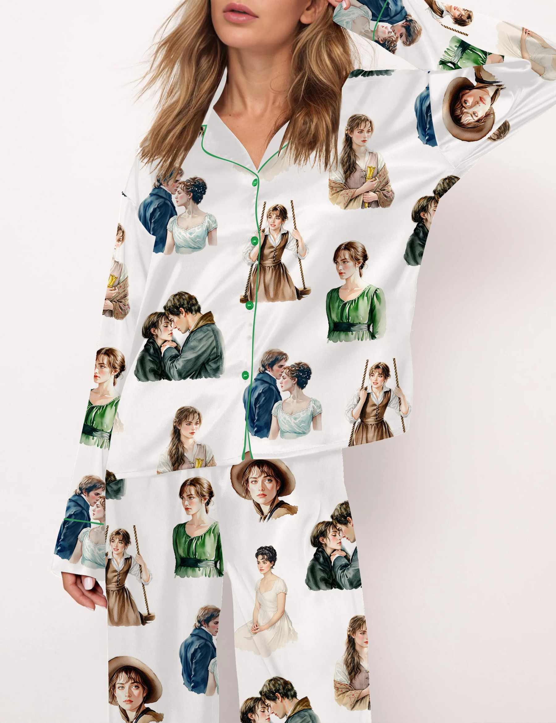 Pride And Prejudice Movie Silky Satin Pajama Set For Women