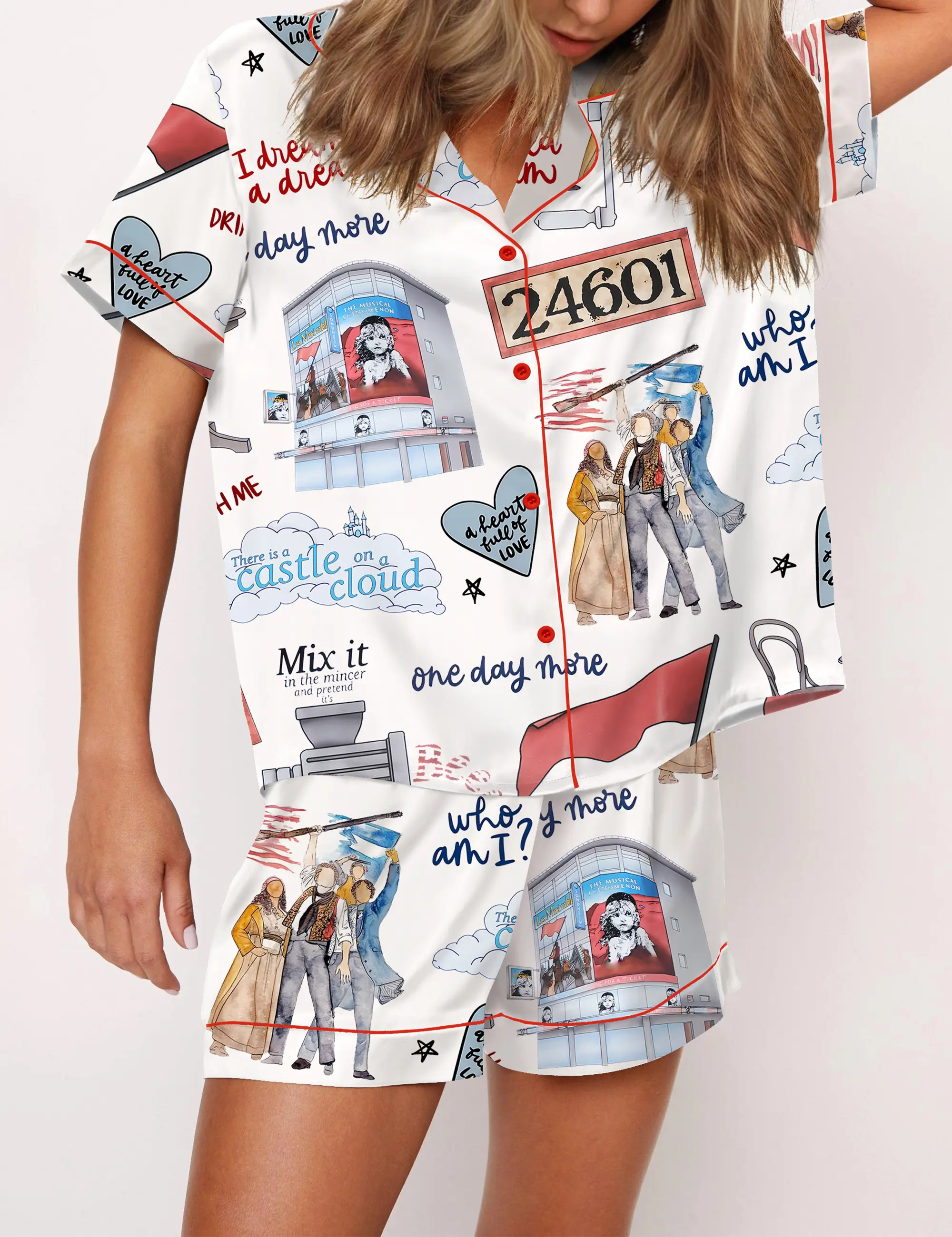 Les Miserables The Musical Silky Satin Pajama Set For Women