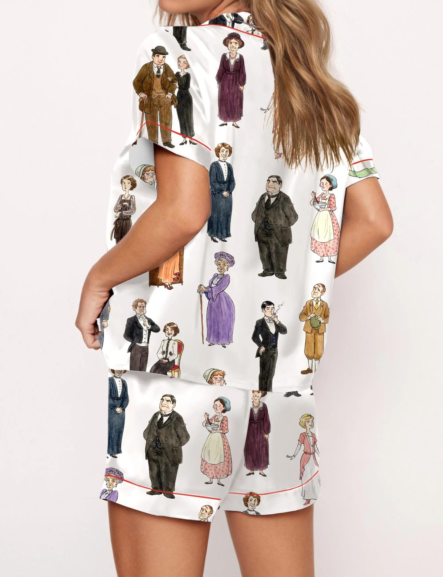Downton Abbey Silky Satin Pajama Set For Women