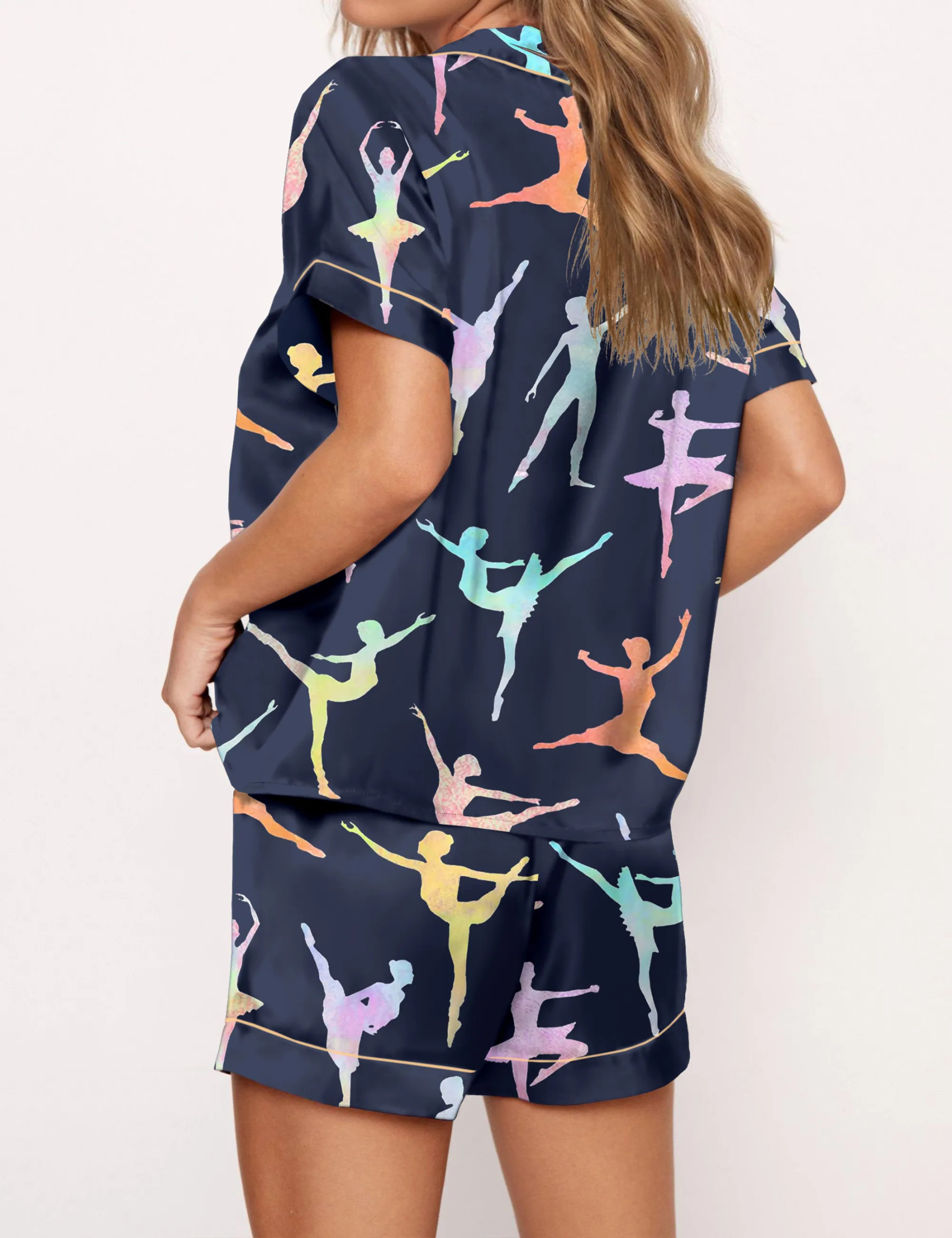 Ballet Dancer Silky Satin Pajama Set For Women