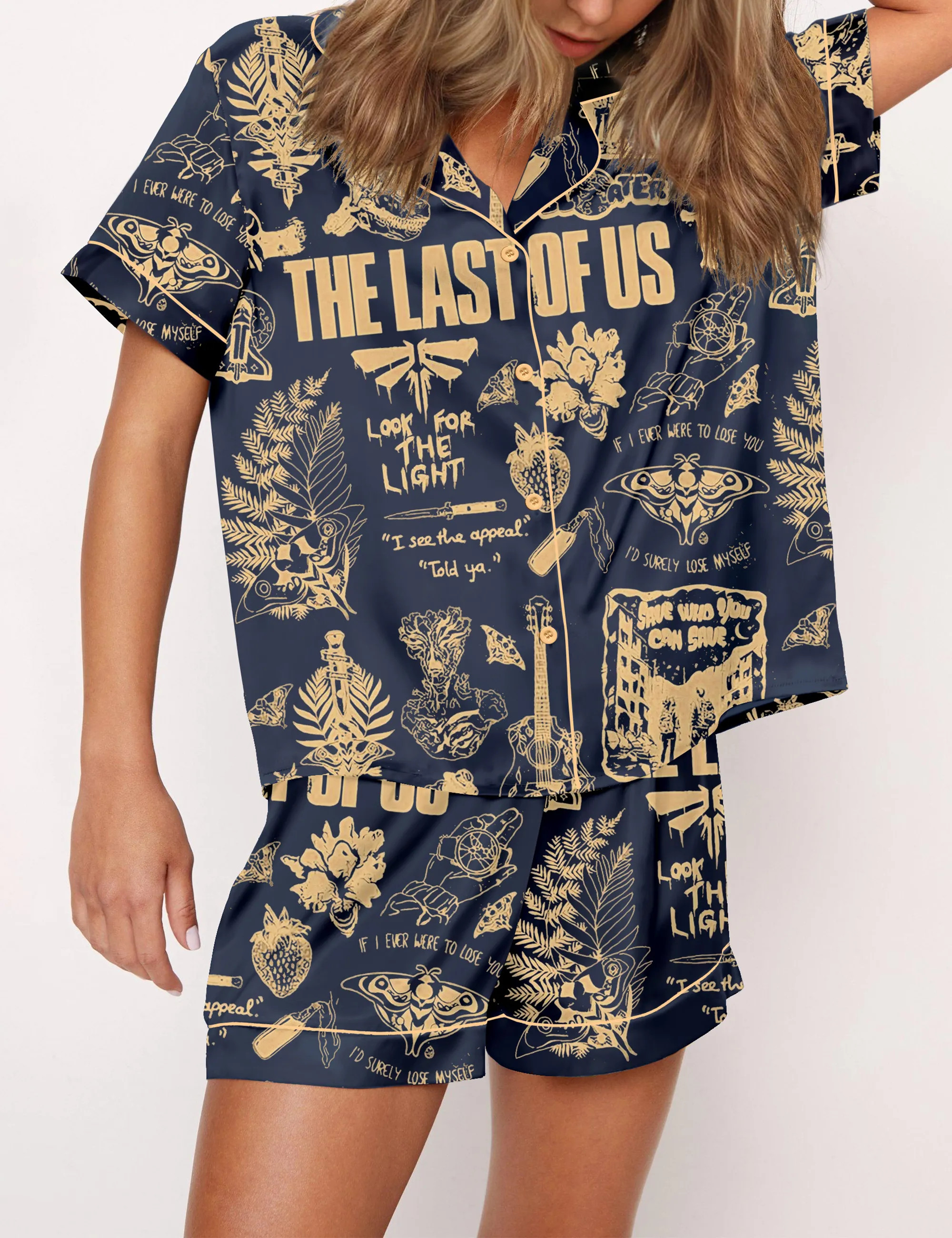 Last Of Us Movie Silky Satin Pajama Set For Women