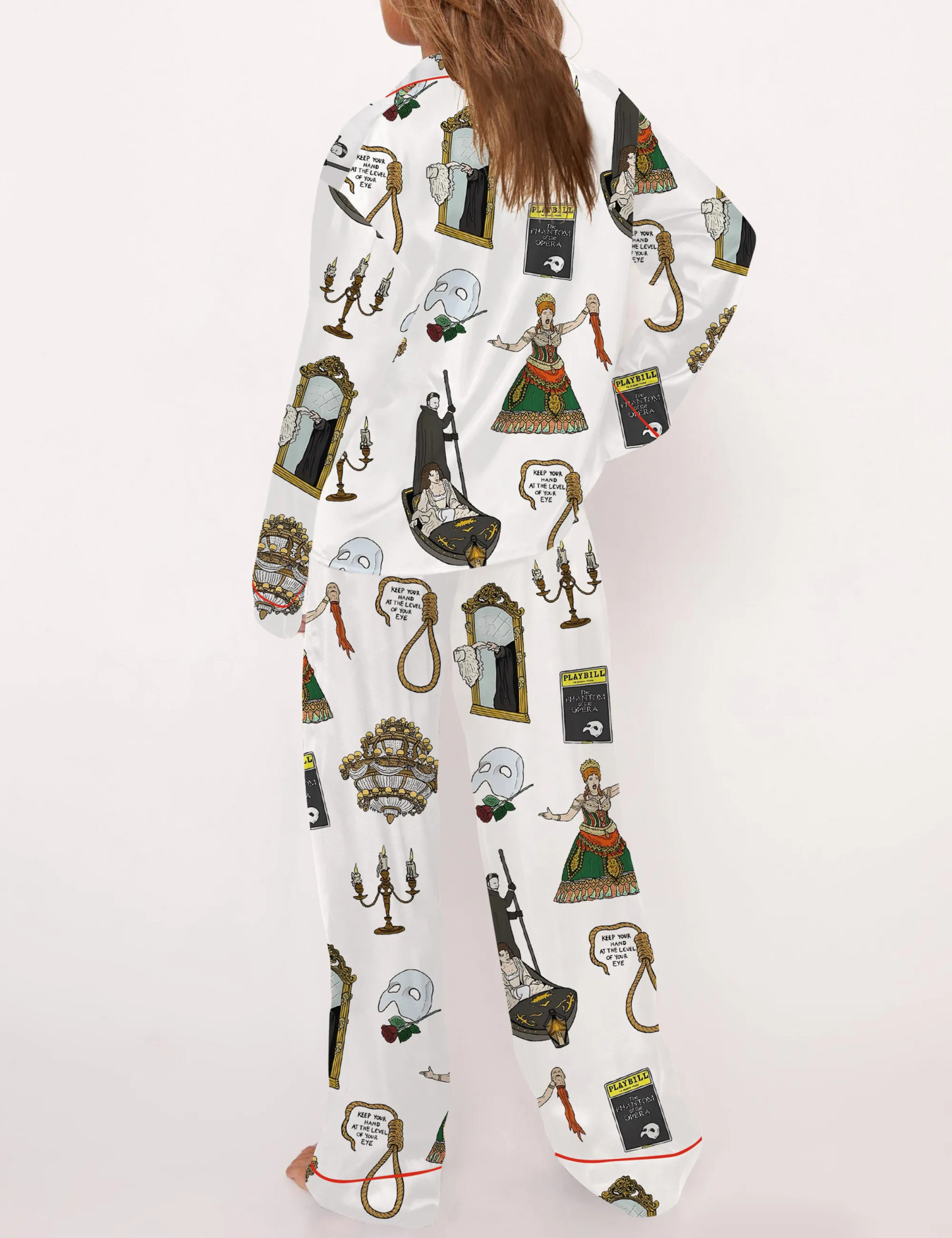 Phantom Of The Opera Musical Silky Satin Pajama Set For Women