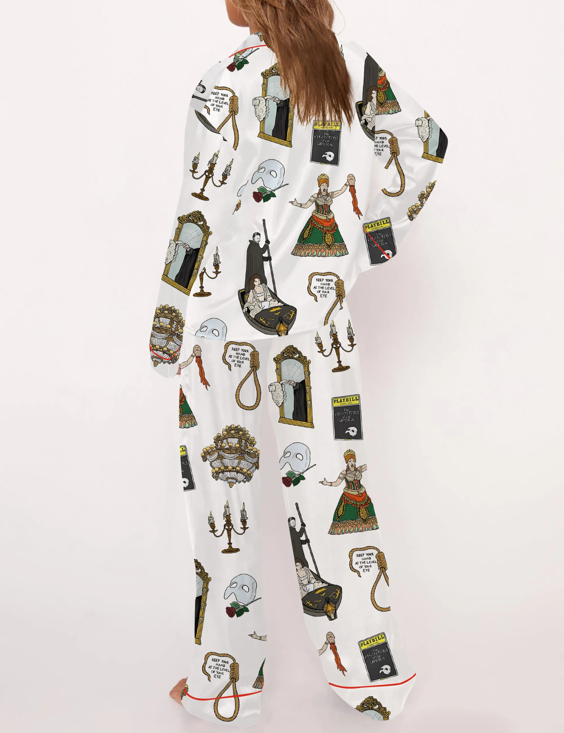 Phantom Of The Opera Musical Silky Satin Pajama Set For Women