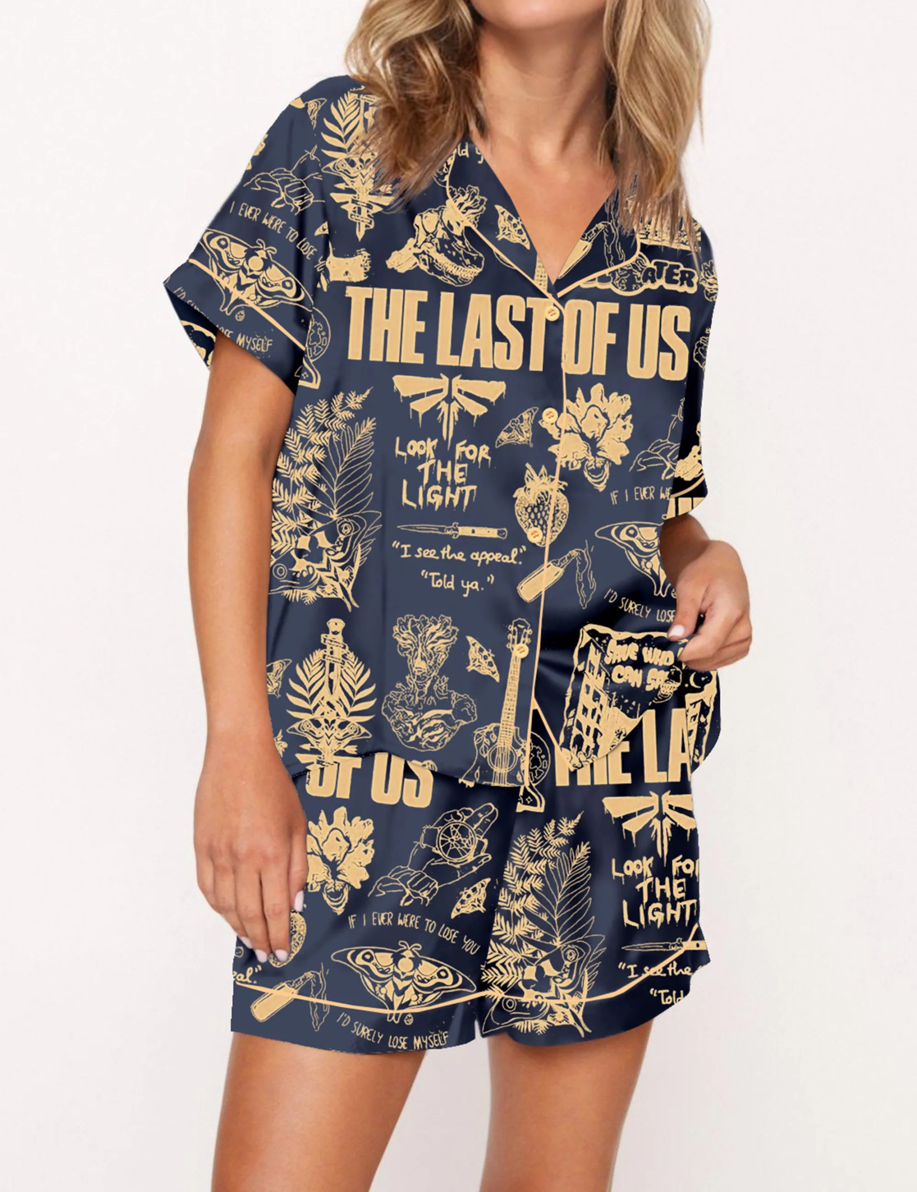 Last Of Us Movie Silky Satin Pajama Set For Women