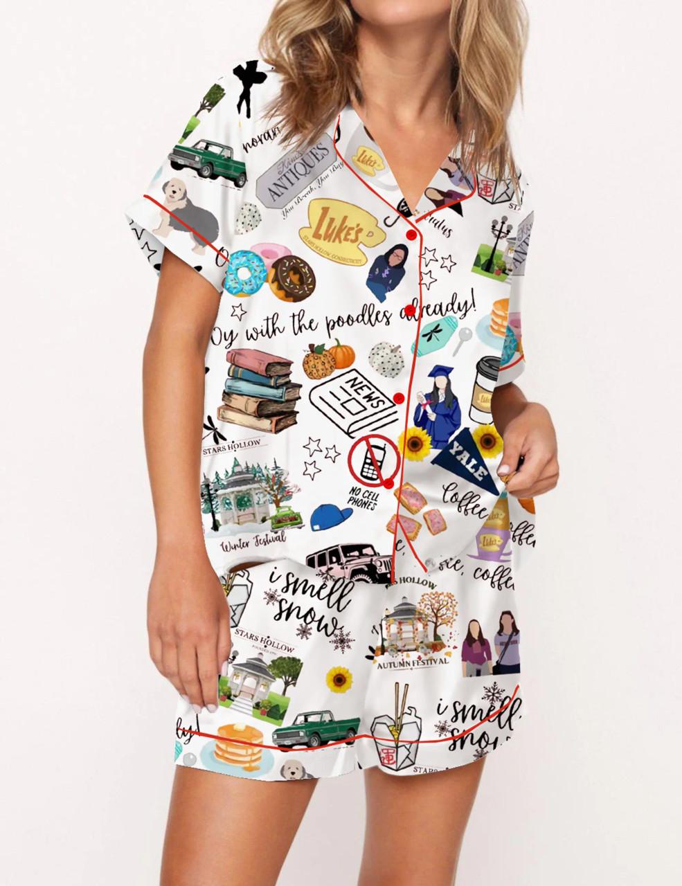 Stars Hollow Silky Satin Pajama Set For Women