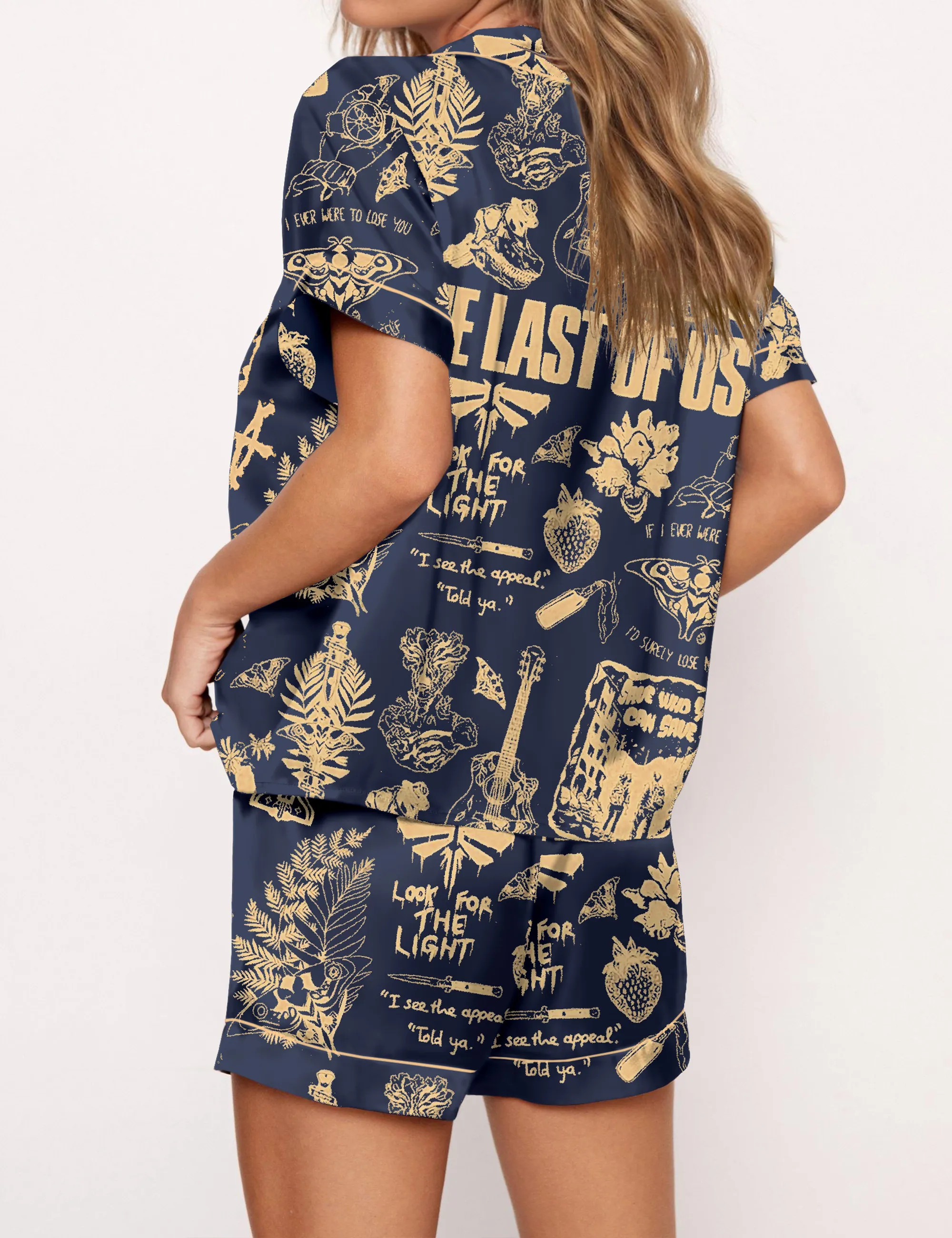 Last Of Us Movie Silky Satin Pajama Set For Women
