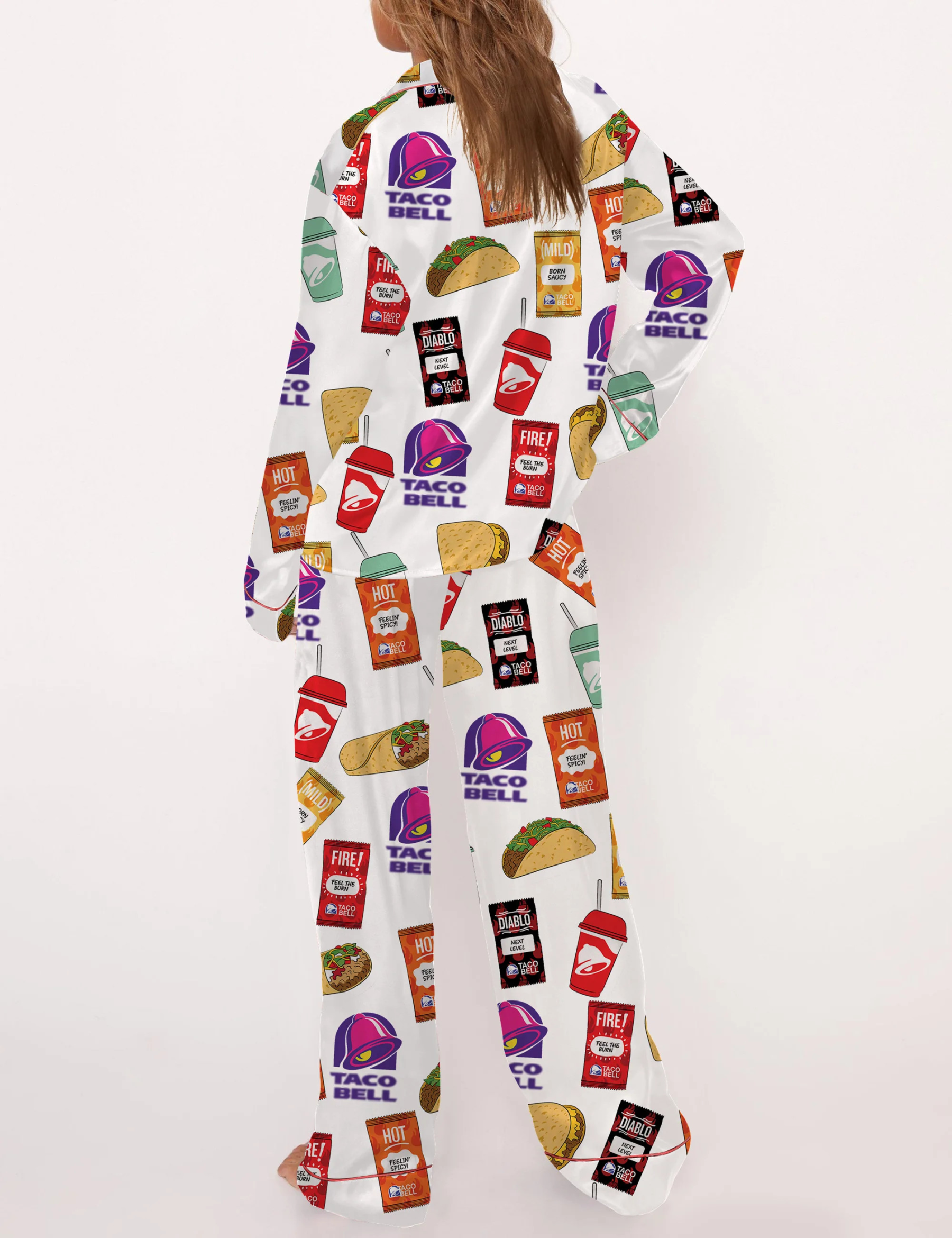 Fast Food Print Pajama Set For Women