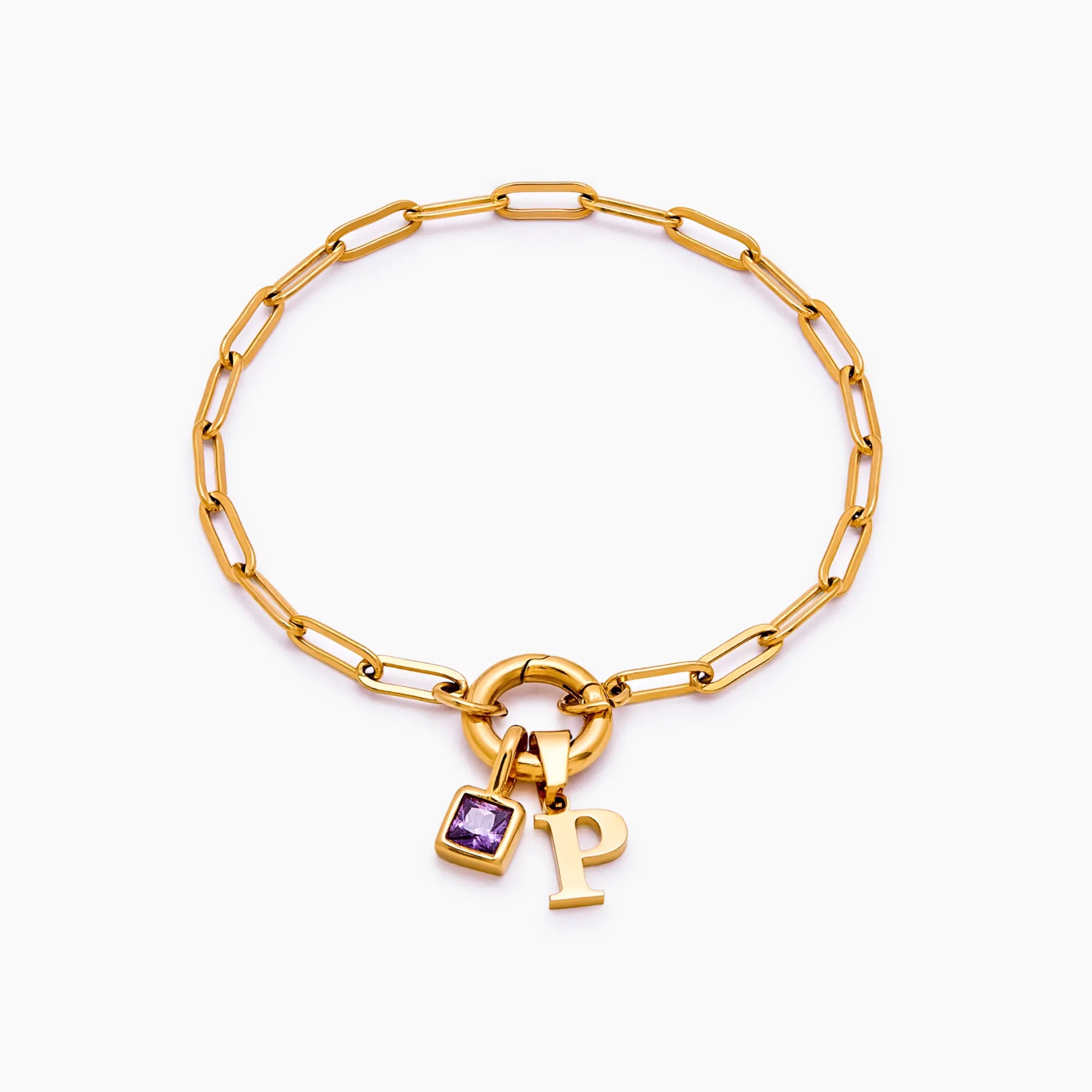 Paperclip Cross Charm Bracelet