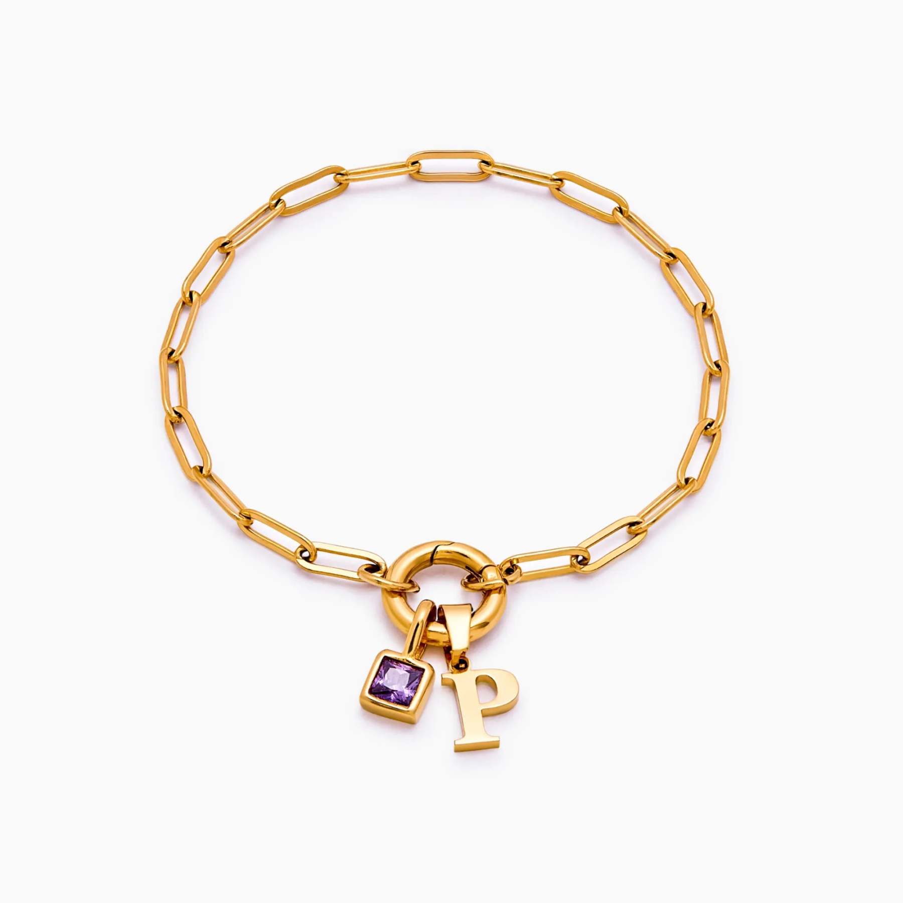 Paperclip Cross Charm Bracelet