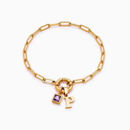 Paperclip Cross Charm Bracelet