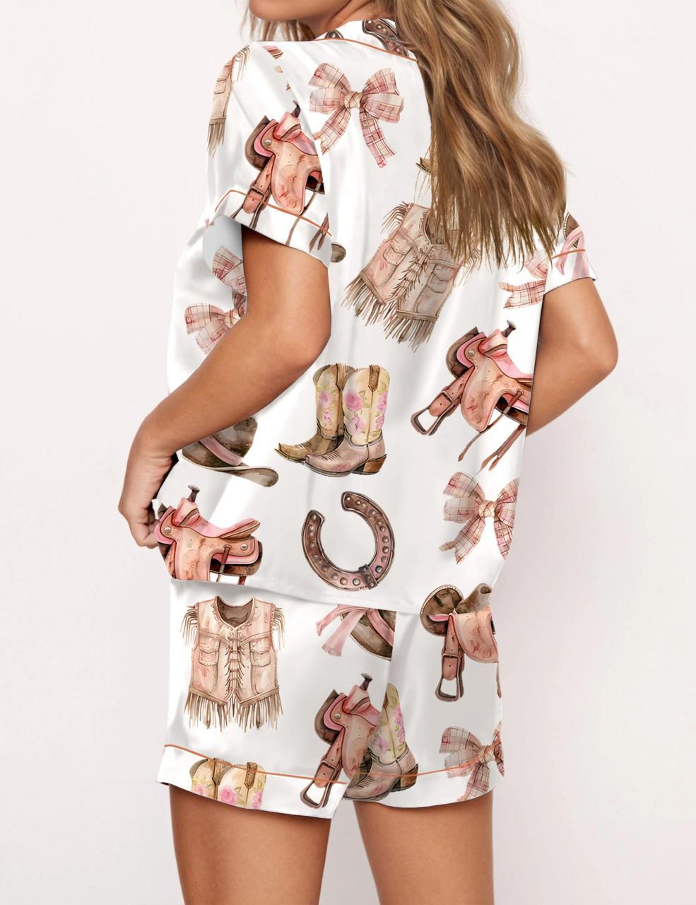 Cowgirl Western Satin Pajama Set For Women