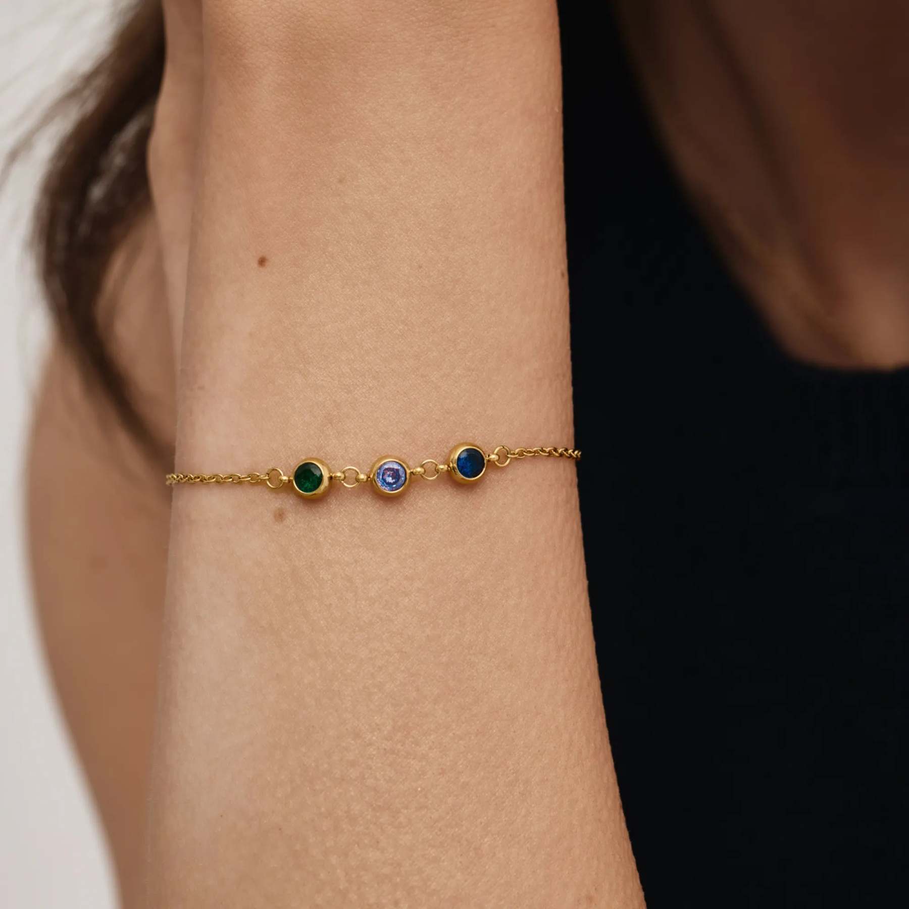 Personalized Multi-Birthstone Bracelet