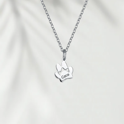 Personalized 1-5 Paws Necklace with Engraved Names Birthday Memorial Gift for Dog Cat Lover