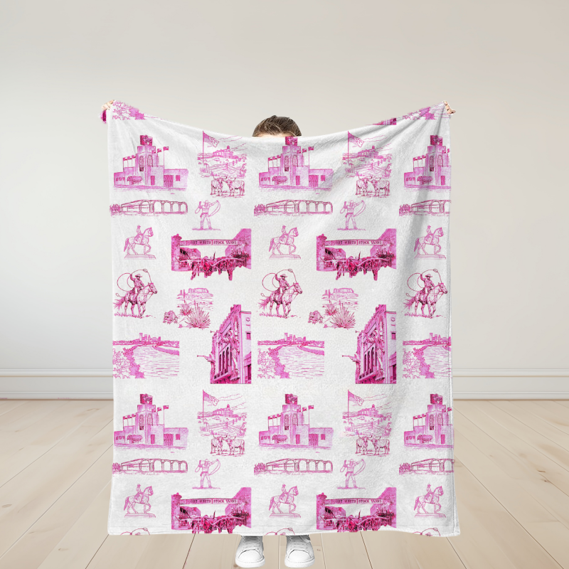 Personalized Fort Worth Traditional Soft Throw Blanket Birthday Gift