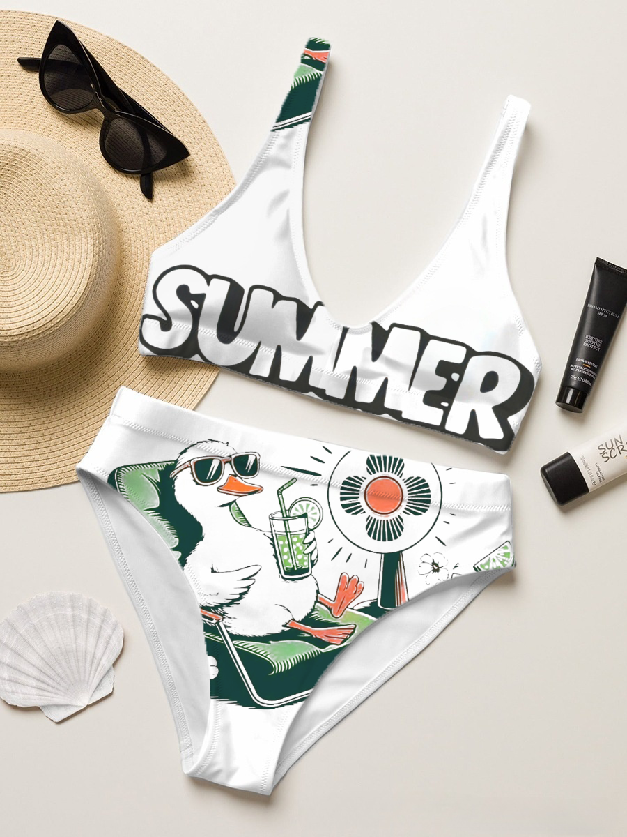 Summer Duck Sexy Two-Piece Bikini Set Swimsuit 