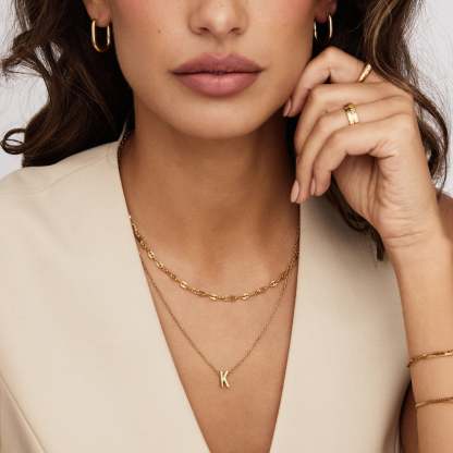 Dainty Initial Charm Necklace