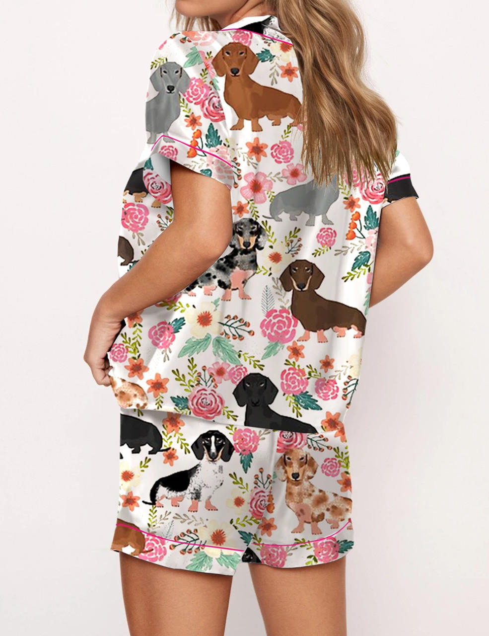 Floral Dachshund Pajama Set