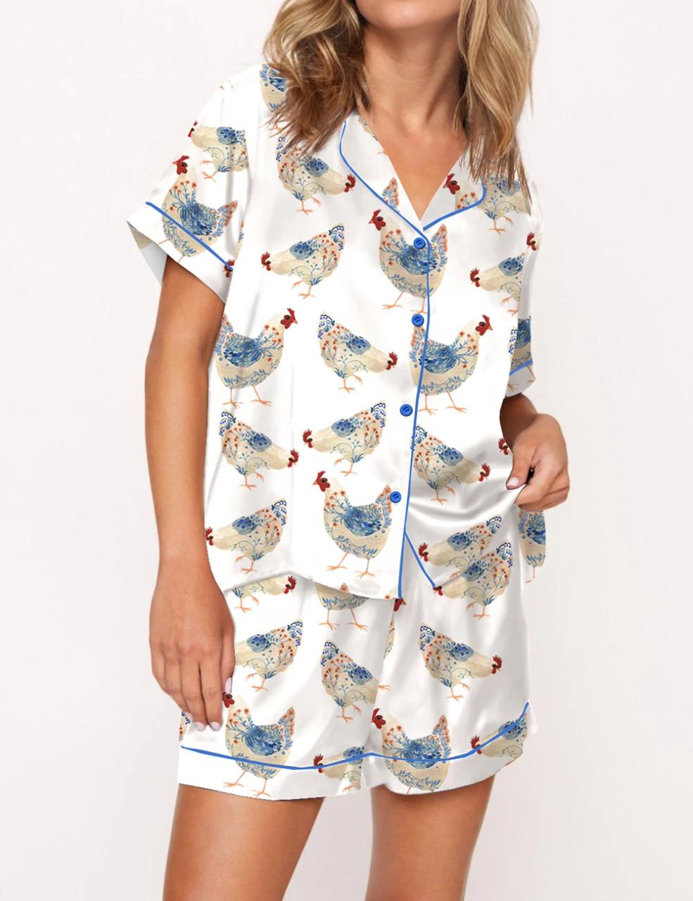 Country Chickens Satin Pajama Set
