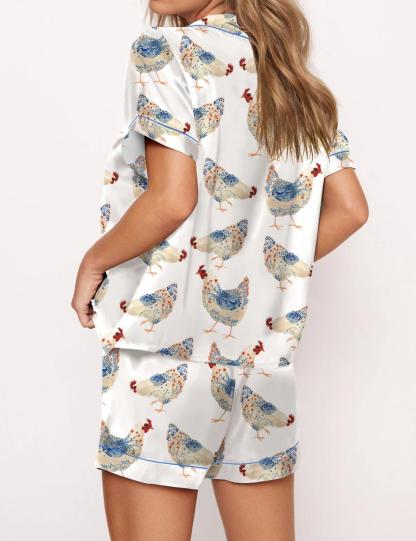 Country Chickens Satin Pajama Set