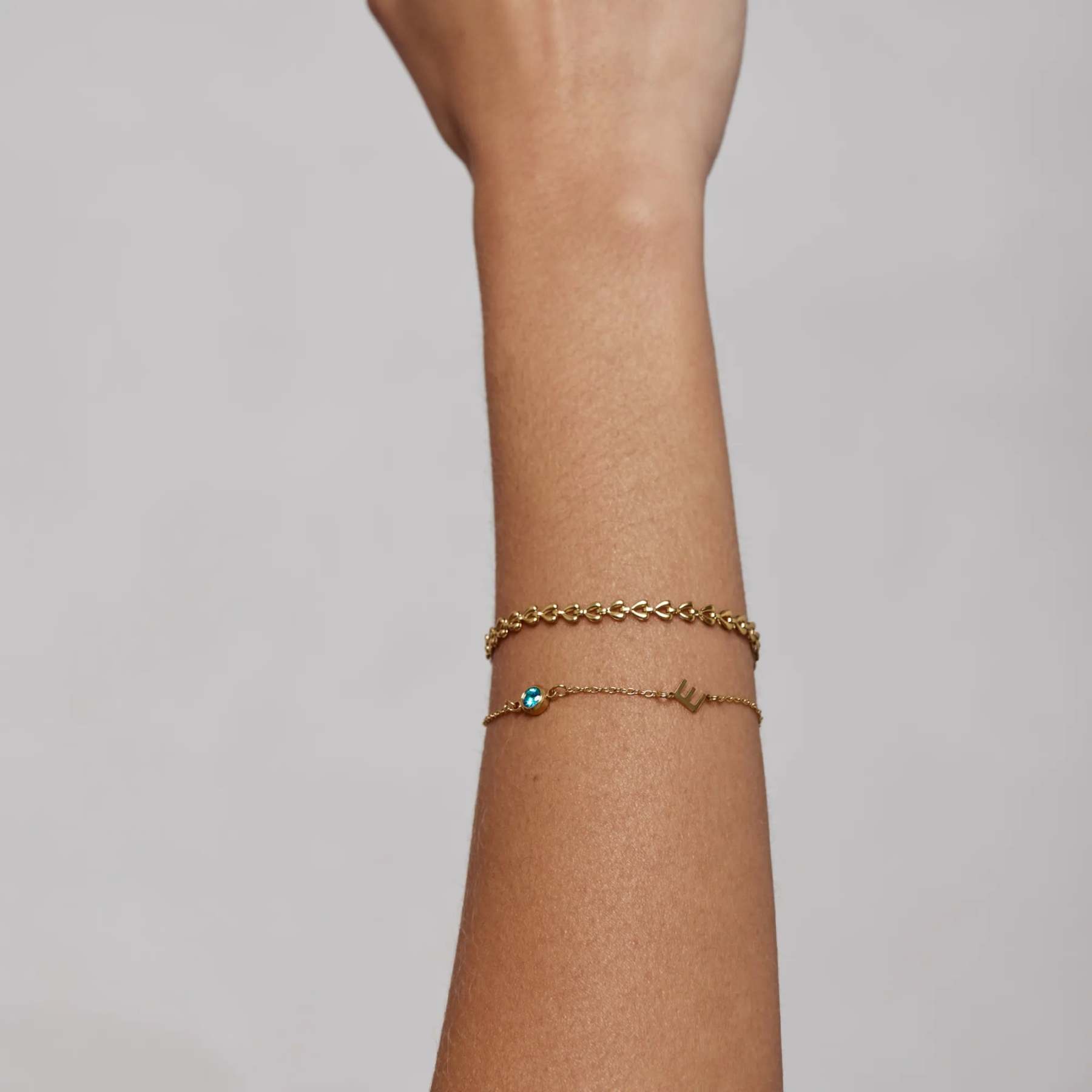 Side-Set Initial Birthstone Bracelet