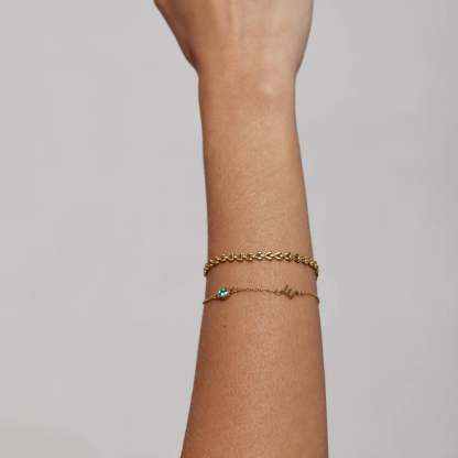 Side-Set Initial Birthstone Bracelet