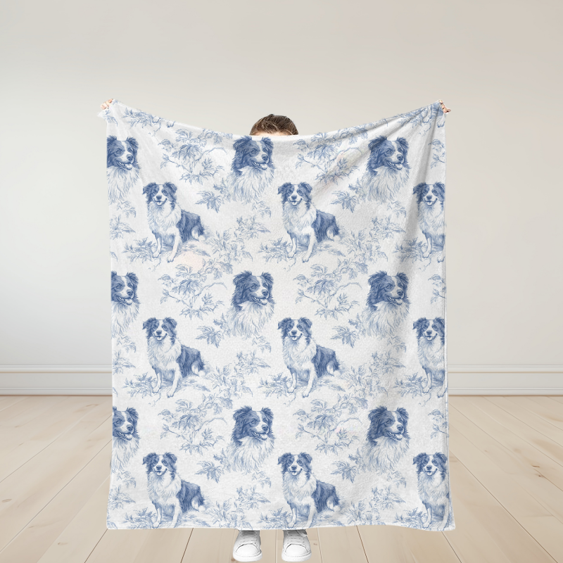 Personalized Border Collie Soft Throw Blanket Birthday Gift