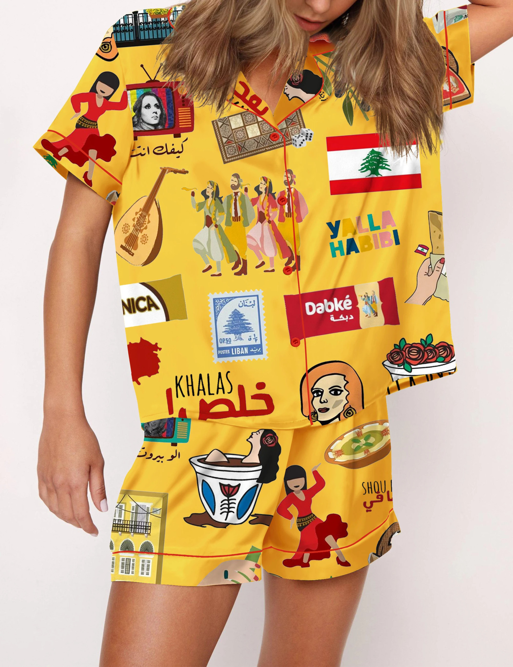 Lebanese Satin Pajama Set For Women