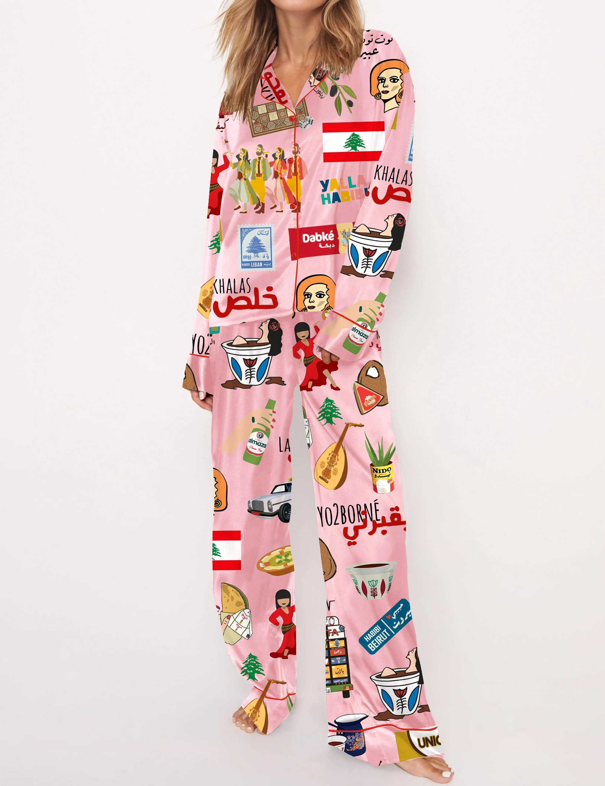Lebanese Satin Pajama Set For Women