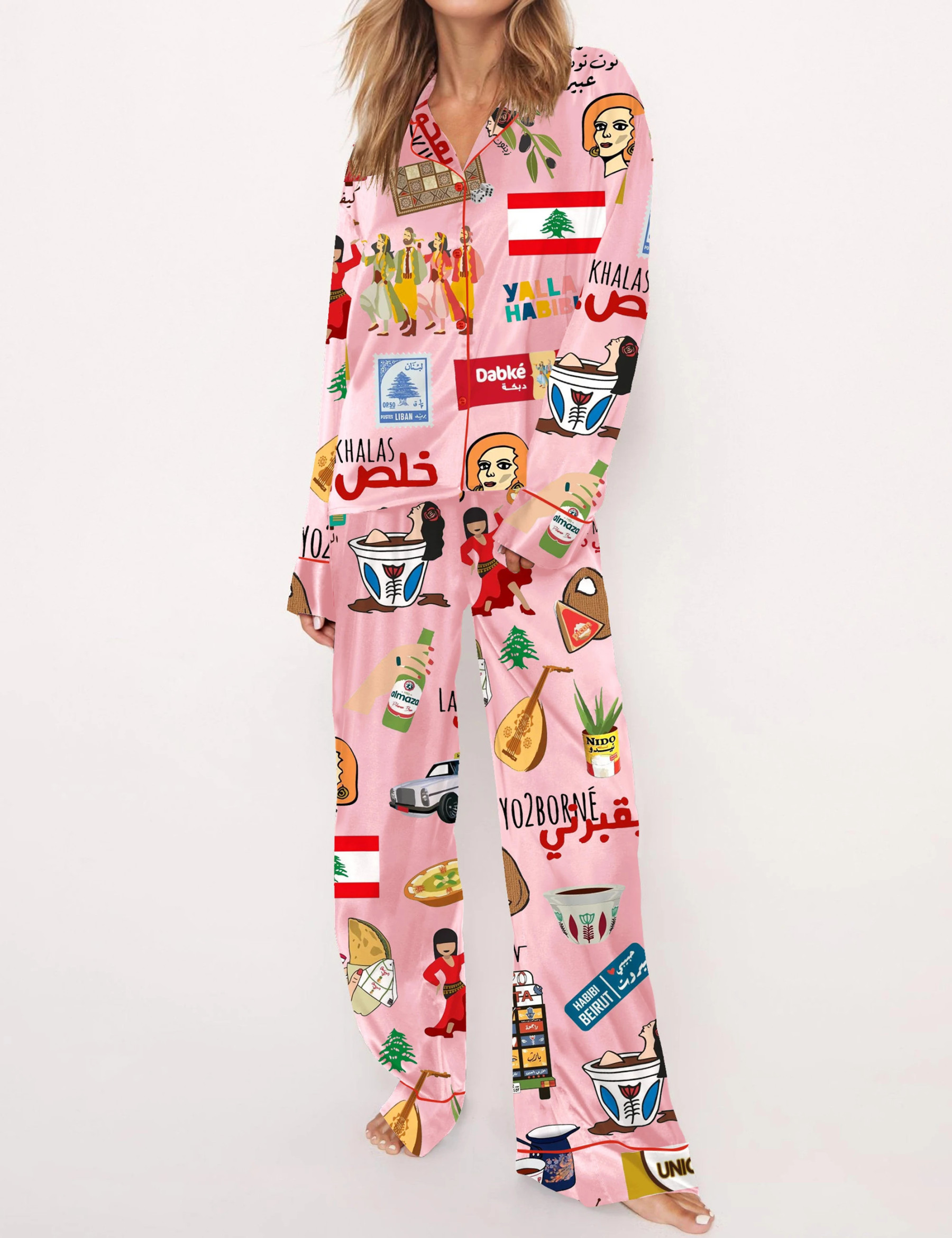 Lebanese Satin Pajama Set For Women
